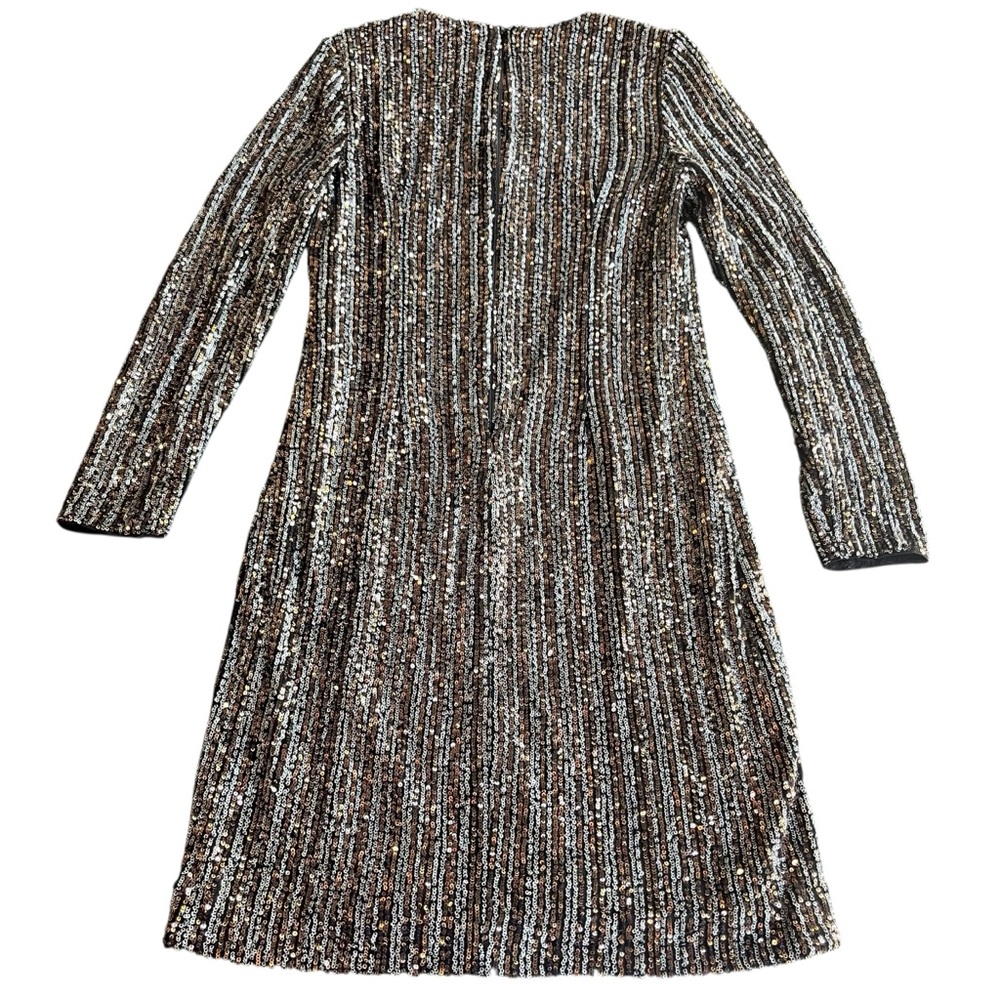 Vince Camuto Gold and Silver Long Sleeve Sequin Mini Dress Size 4 Cocktail Party - Picture 7 of 9